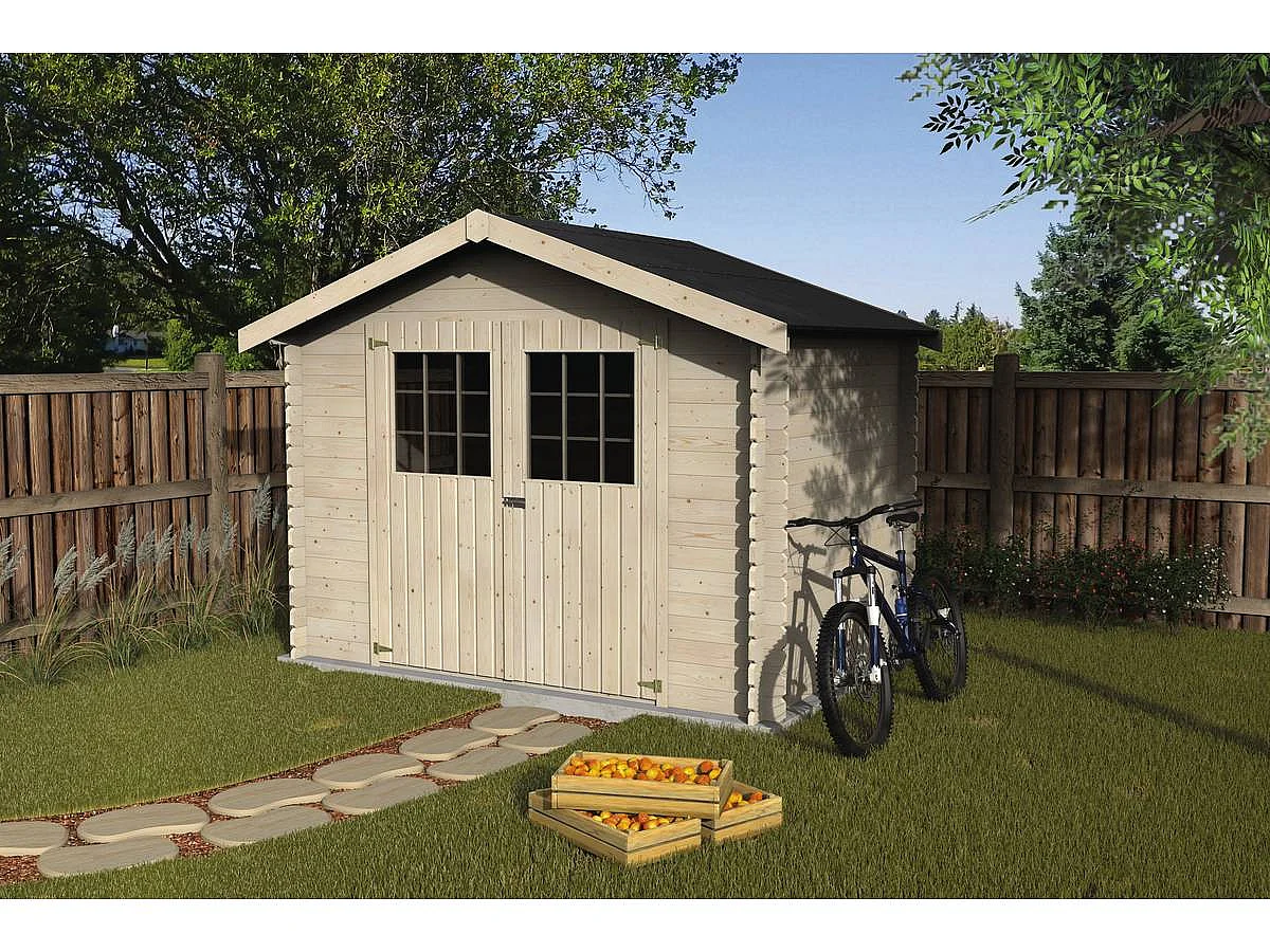 Abri jardin bois "Flodova" - 5.90 m² - 2.98 x 1.98 x 2.32 m - 28 mm