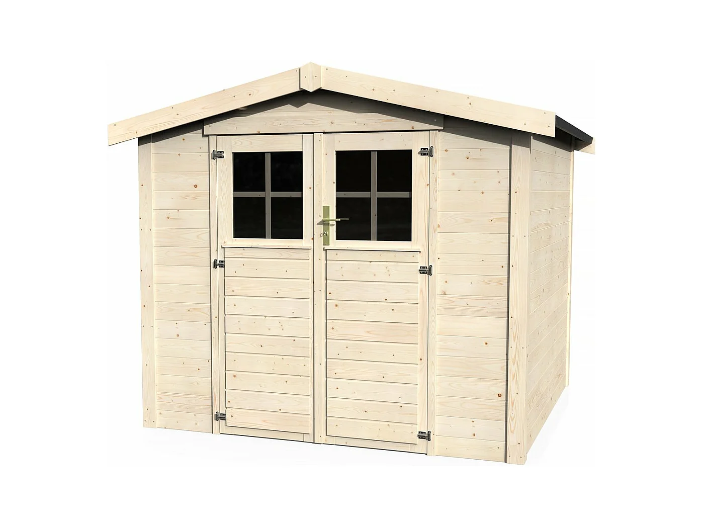 Abri jardin bois "Mareuil" - 6.14 m² - 2.57 x 2.39 x 2.12 m - 28 mm