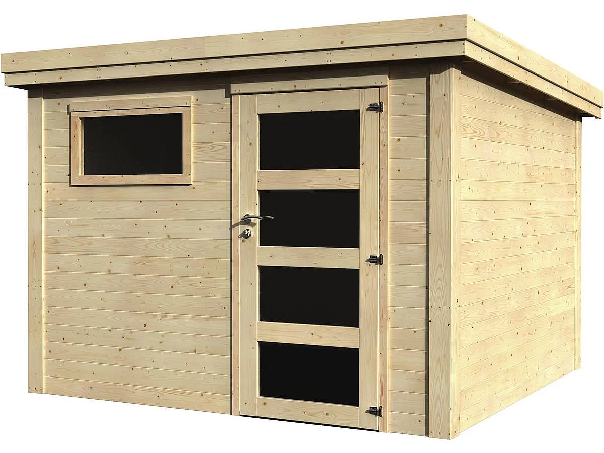 Abri jardin bois "Paco" - 7.54 m² - 2.75 x 2.75 x 2.16 m - 28 mm