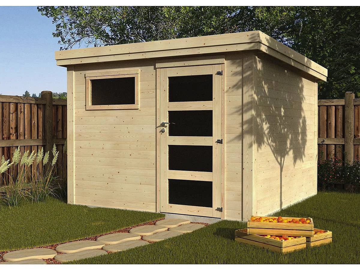 Abri jardin bois "Paco" - 7.54 m² - 2.75 x 2.75 x 2.16 m - 28 mm