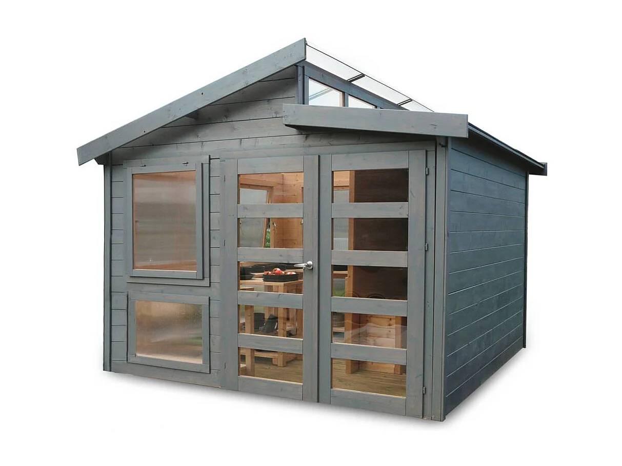 Abri jardin bois "Merano" - 8.92 m² - 2.99 x 2.99 x 2.64 m - 28 mm