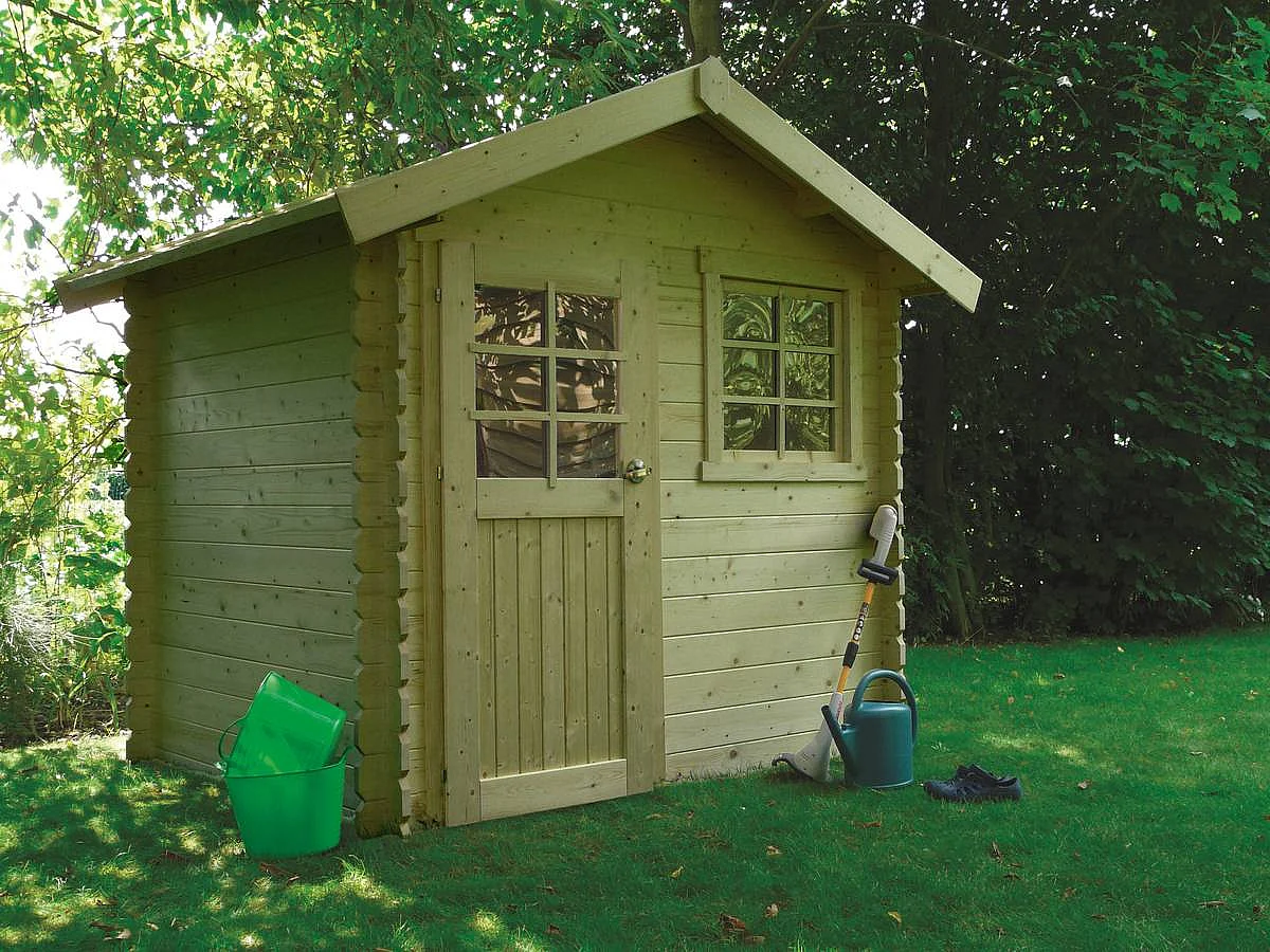 Capanno da giardino in legno "Saran" con finestra a battente e sistema di ventilazione - 5,9 m²