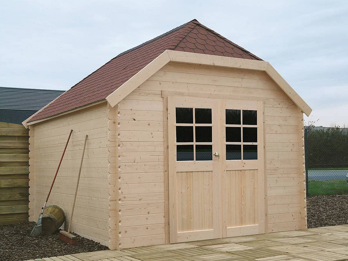 Abri jardin bois "Limerick" - 11.56 m² - 2.98 x 3.88 x 2.95 m - 28 mm