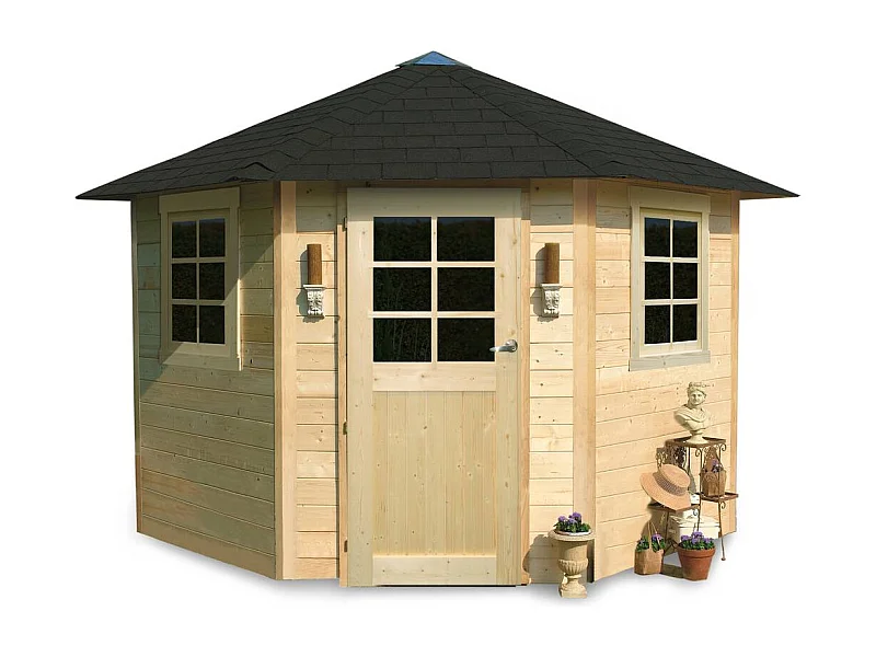 Abri jardin bois "Nancy" - 5.70 m2 - 2.55 x 2.55 x 2.75 m - 28 mm