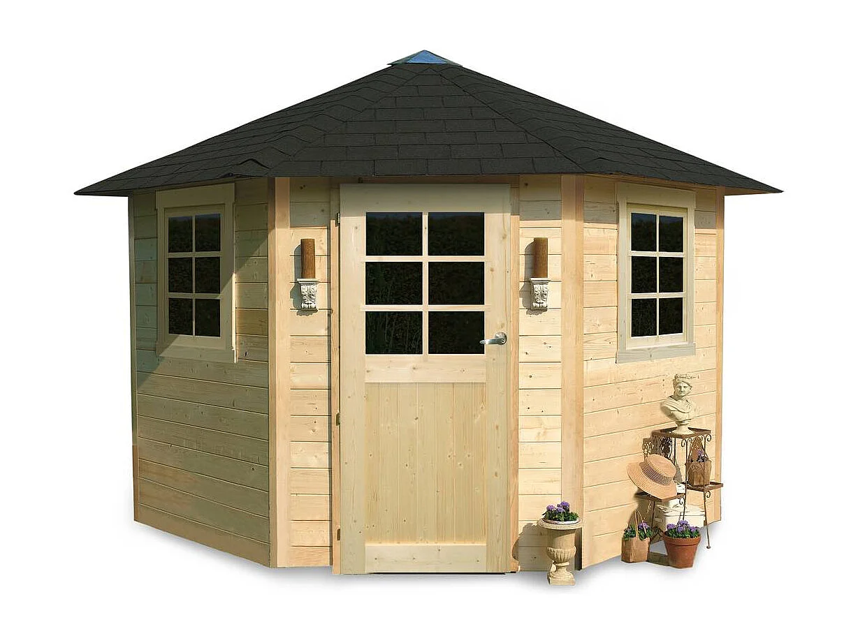 Abri jardin bois "Nancy" - 5.70 m2 - 2.55 x 2.55 x 2.75 m - 28 mm