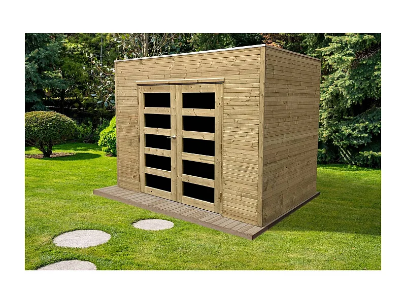 Abri jardin bois "Capri" - 5.94 m² - 2.99 x 1.99 x 2.25 m - 19 mm