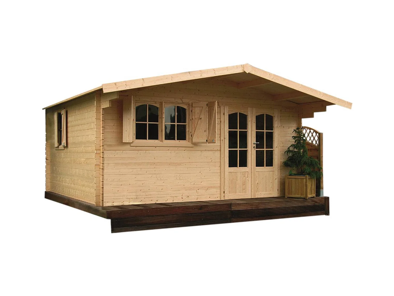 Abri jardin bois "Chamonix" - 19.98 m² - 4.78 x 4.18 x 2.35 m - 40 mm