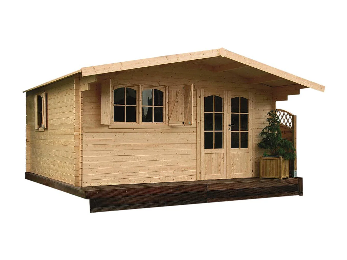 Abri jardin bois "Chamonix" - 19.98 m² - 4.78 x 4.18 x 2.35 m - 40 mm