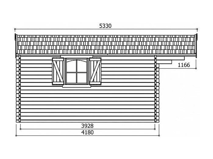 Abri jardin bois "Chamonix" - 19.98 m² - 4.78 x 4.18 x 2.35 m - 40 mm