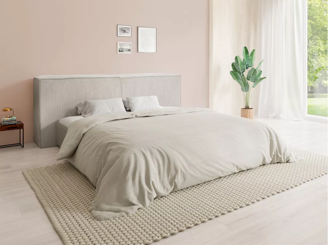 Kauf Unique Bett-Kopfteil 220 cm - Cord - Beige - TIMANO von Pascal Morabito von Pascal Morabito