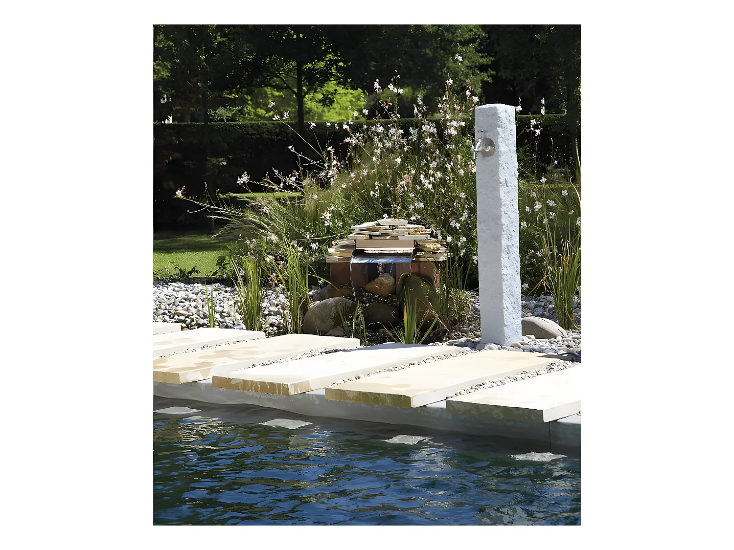 Fontaine "Granit" - Gris clair - 100 x 13 x 13 cm