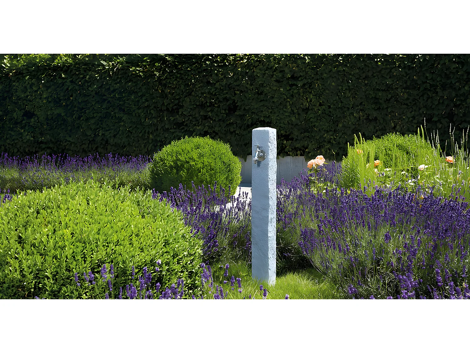 Fontaine "Granit" - Gris clair - 100 x 13 x 13 cm