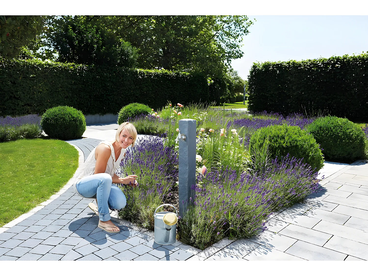 Fontaine "Granit" - Gris foncé - 100 x 13 x 13 cm