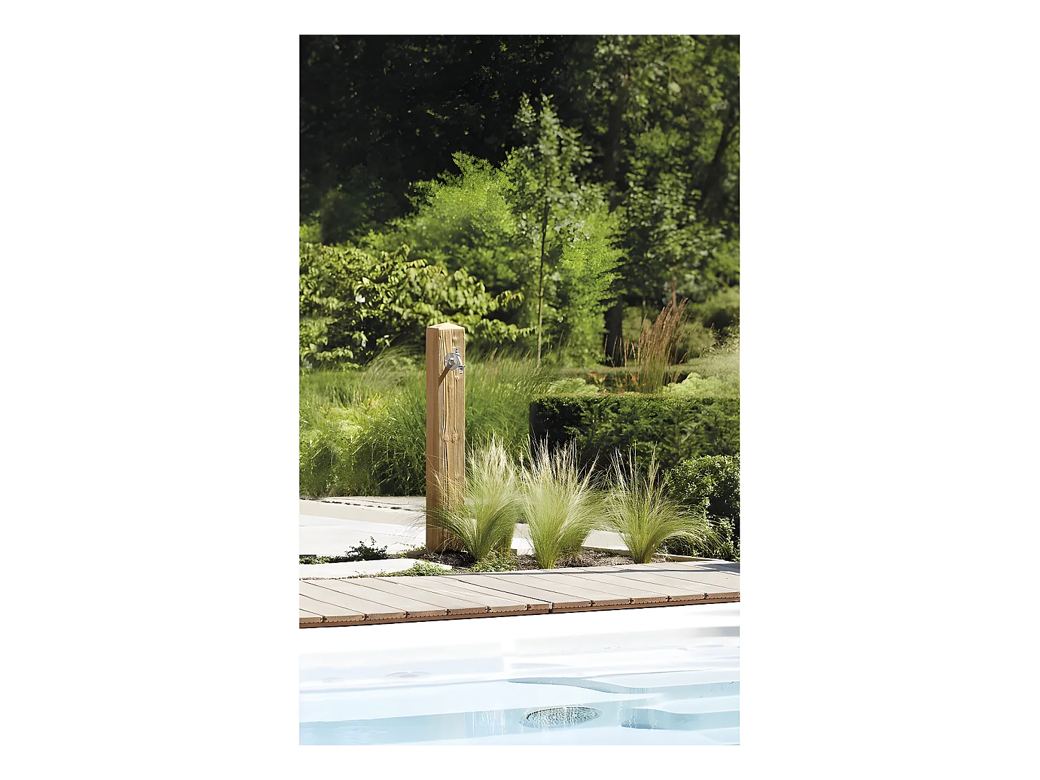 Fontaine "Wood" - Bois clair - 100 x 13 x 13 cm