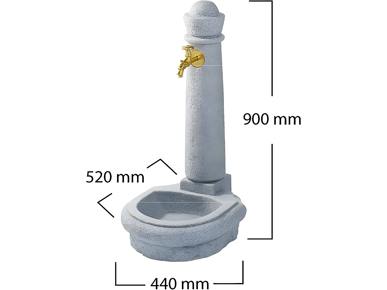 Fontaine "Venezia" - Gris clair - 90 x 44 x 52 cm