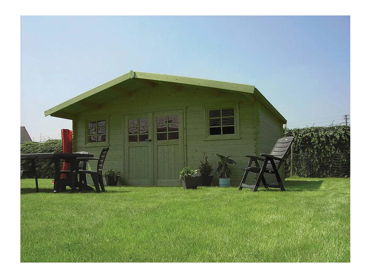 Abri jardin bois "Zürich" - 19.71 m² - 5.08 x 3.88 x 2.53 m - 28 mm