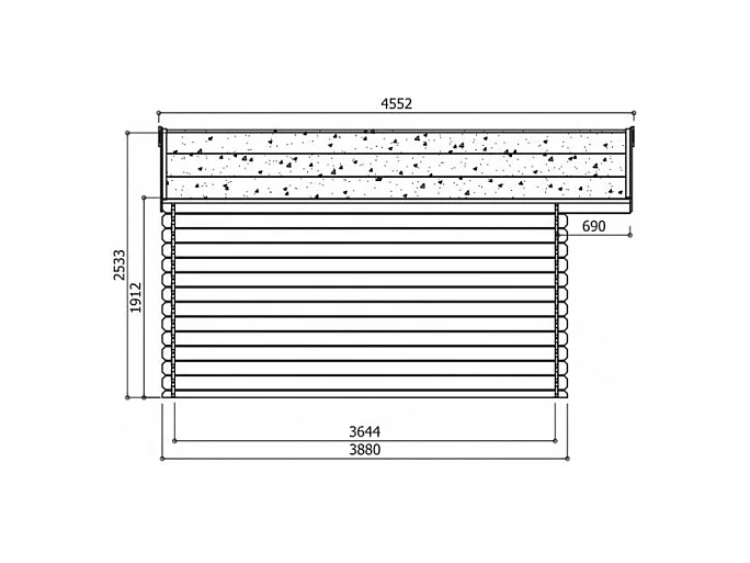 Abri jardin bois "Zürich" - 19.71 m² - 5.08 x 3.88 x 2.53 m - 28 mm