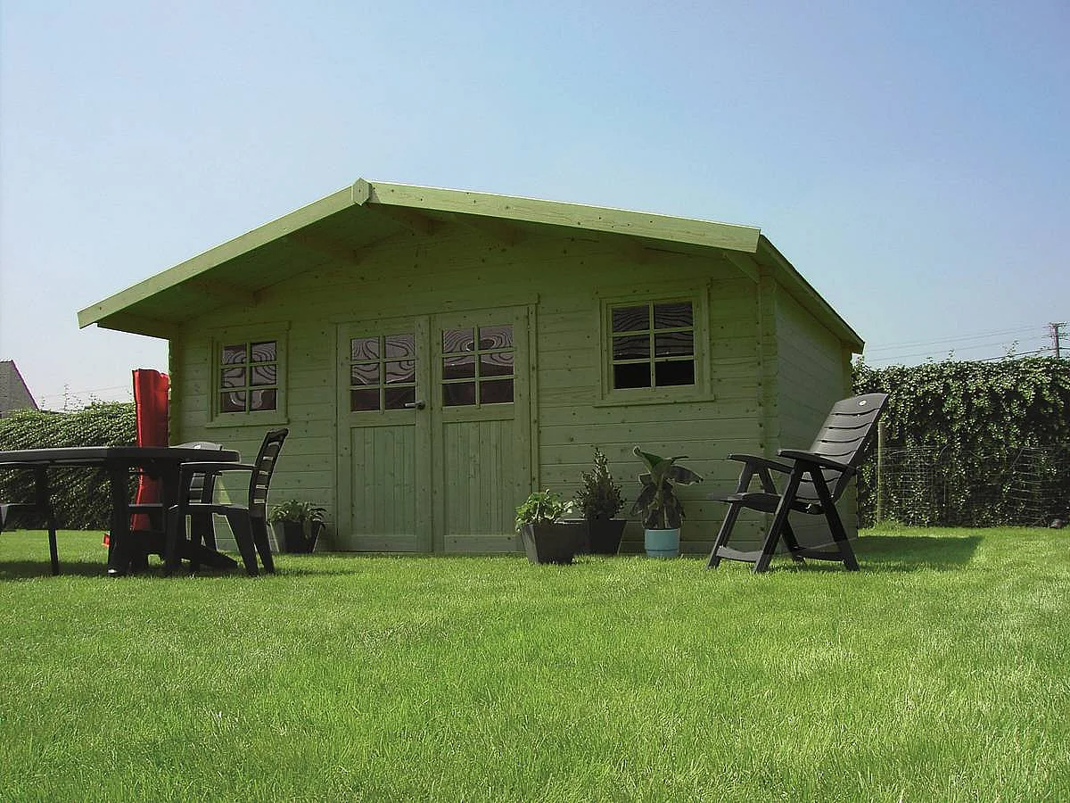 Abri jardin bois "Zürich" - 19.71 m² - 5.08 x 3.88 x 2.53 m - 28 mm
