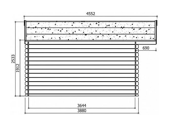 Abri jardin bois "Zürich" - 19.71 m² - 5.08 x 3.88 x 2.53 m - 28 mm