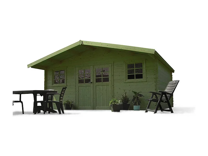 Abri jardin bois "Zürich" - 19.71 m² - 5.08 x 3.88 x 2.53 m - 28 mm