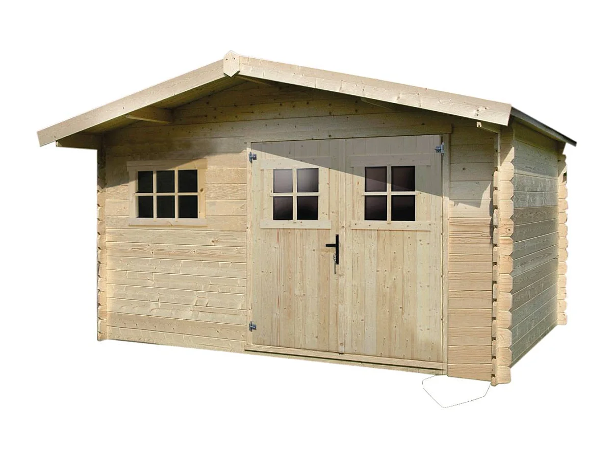 Abri jardin bois - 19,72 m² - 4.64 x 4.25 x 2,32 m - 28 mm
