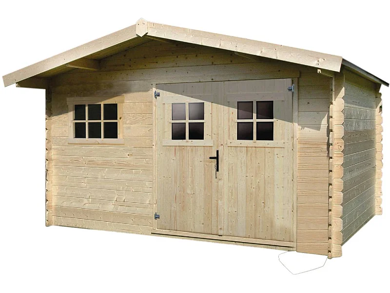 Abri jardin bois - 19,72 m² - 4.64 x 4.25 x 2,32 m - 28 mm