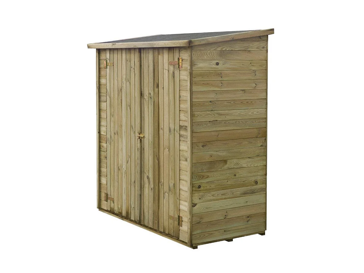 Gerätehaus aus Holz an Wand aufstellbar "Lipki". - 1,79 x 0,9 x 1,78/1,87 m  - 1,61 m² - 12 mm - Mit Fußboden