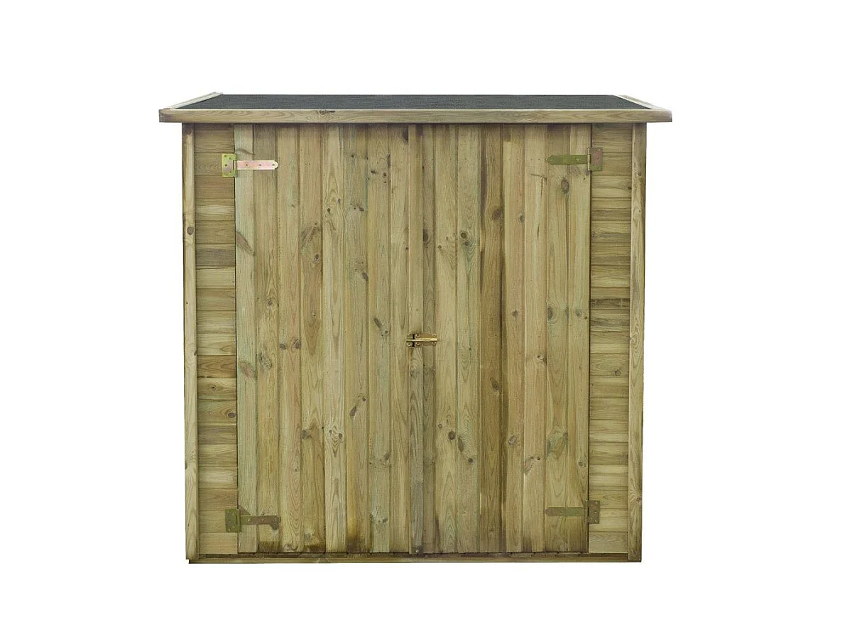 Gerätehaus aus Holz an Wand aufstellbar "Lipki". - 1,79 x 0,9 x 1,78/1,87 m  - 1,61 m² - 12 mm - Mit Fußboden