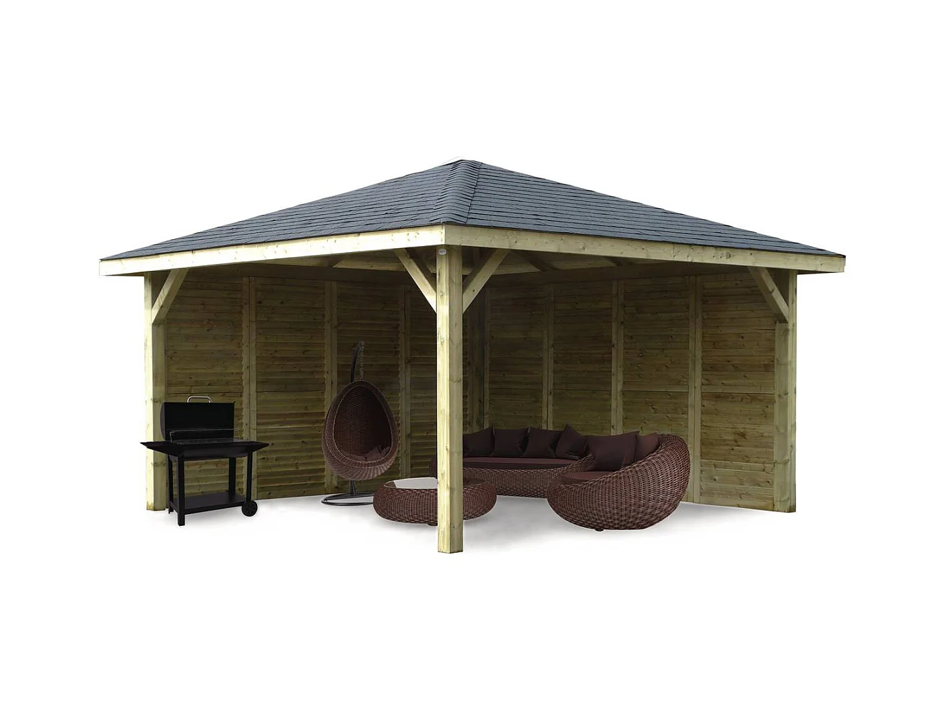 Kiosque en bois "Pavillon" - 14.75 m² - 4.37 x 4.37 x 1.93 m