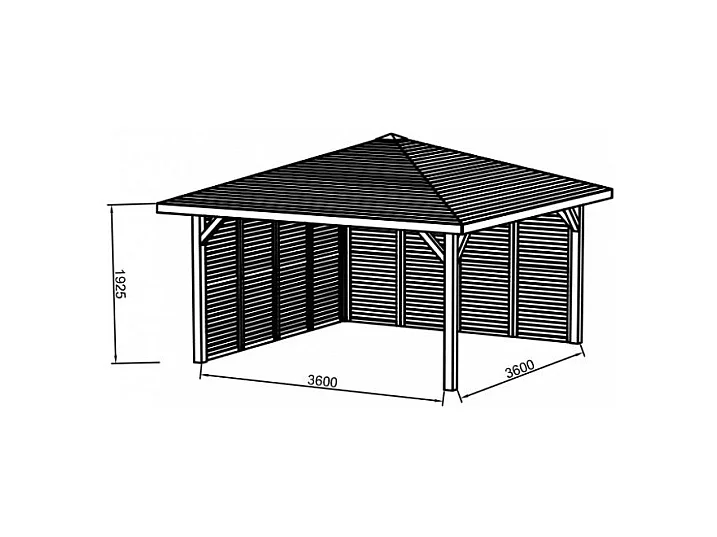 Kiosque en bois "Pavillon" - 14.75 m² - 4.37 x 4.37 x 1.93 m