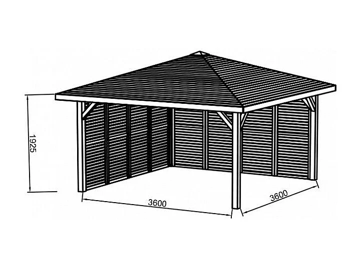 Kiosque en bois "Pavillon" - 14.75 m² - 4.37 x 4.37 x 1.93 m