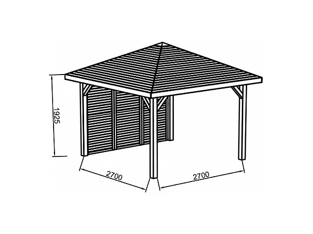 Kiosque en bois "Pavilion" - 8.64 m² - 3.47 x 3.47 x 1.93 m