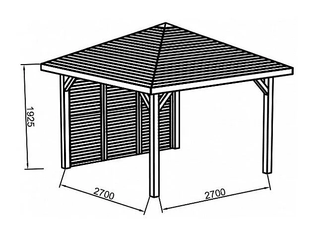 Kiosque en bois "Pavilion" - 8.64 m² - 3.47 x 3.47 x 1.93 m