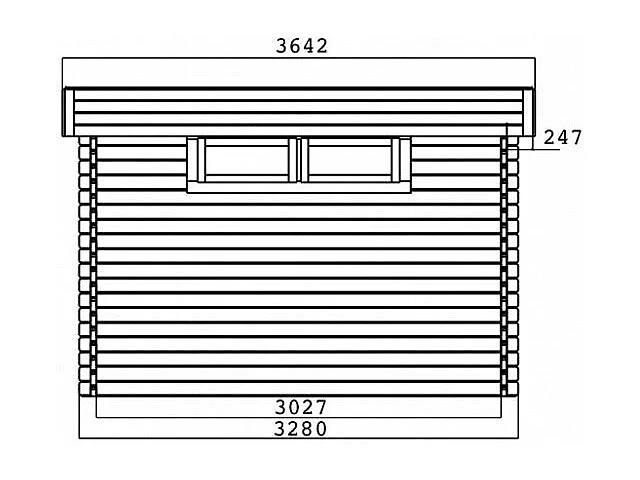 Abri jardin bois "Viborg" - 13.71 m² - 4.18 x 3.28 x 2.32 m - 40 mm