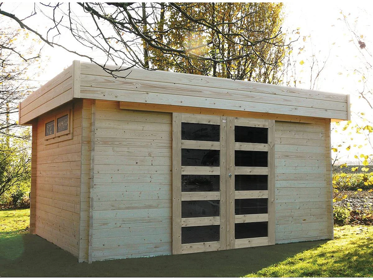 Abri jardin bois "Viborg" - 13.71 m² - 4.18 x 3.28 x 2.32 m - 40 mm