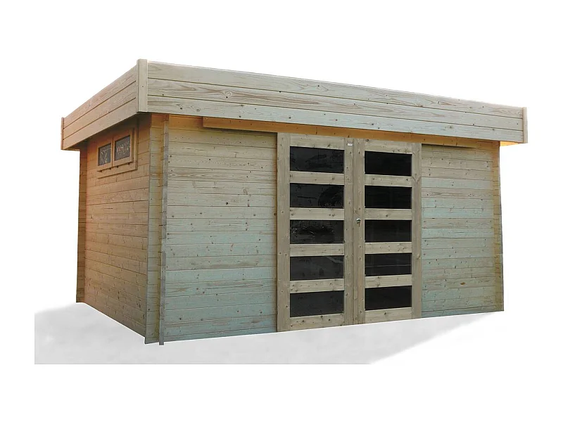 Abri jardin bois "Viborg" - 13.71 m² - 4.18 x 3.28 x 2.32 m - 40 mm