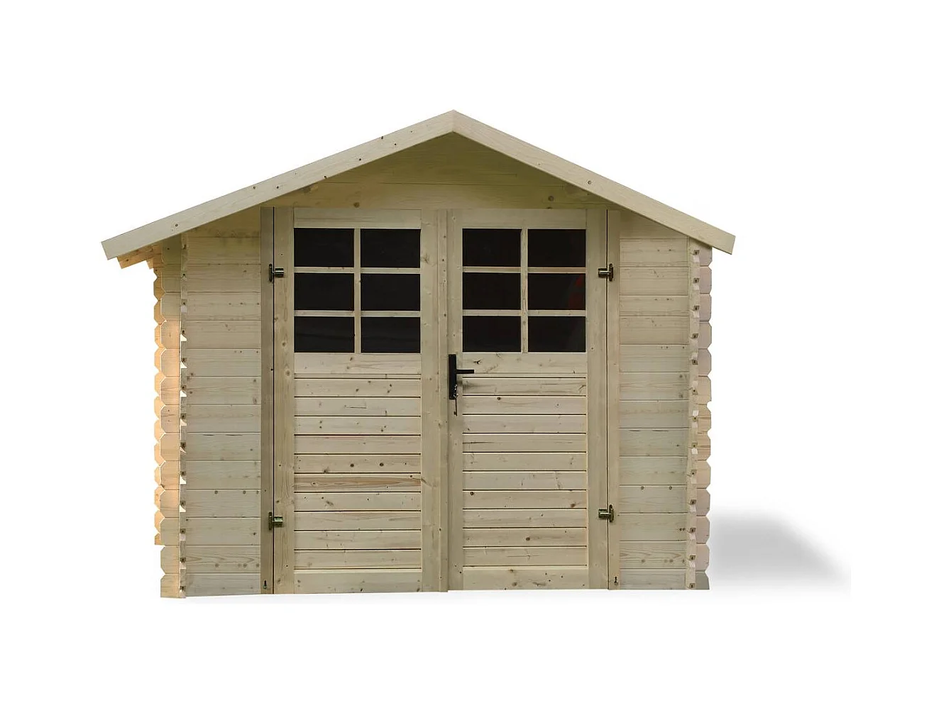 Abri jardin bois traditionnel - 8.88 m2 - 2.98 x 2.98x 2.18 m - 28 mm