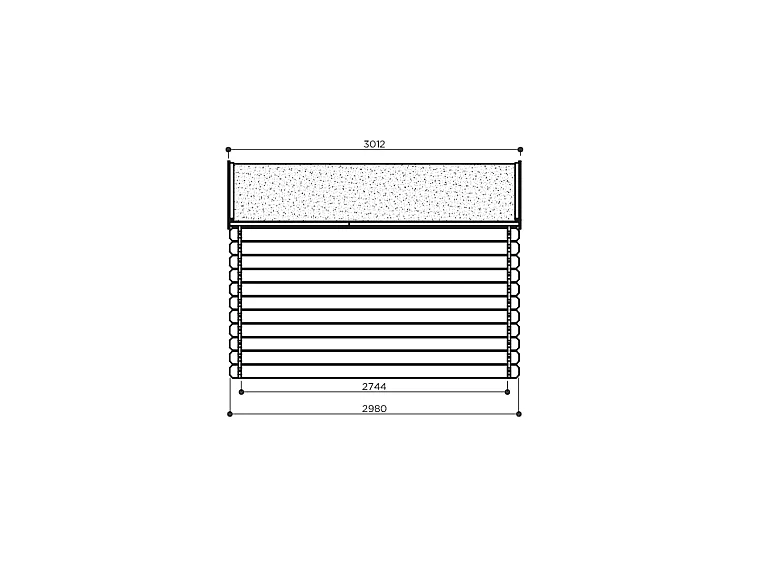 Abri jardin bois traditionnel - 8.88 m2 - 2.98 x 2.98x 2.18 m - 28 mm
