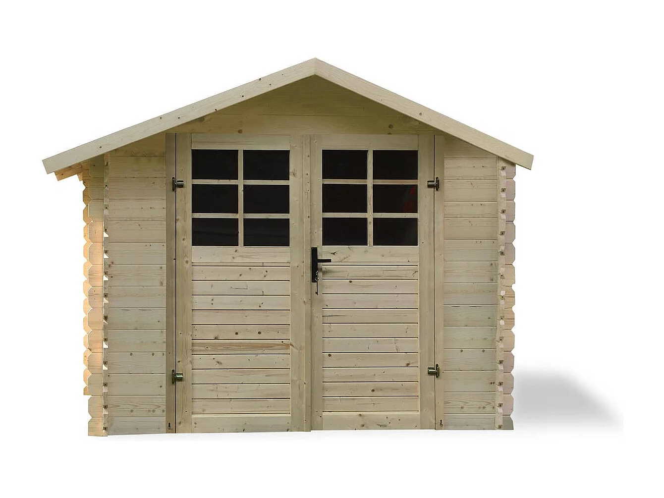 Abri jardin bois traditionnel - 8.88 m2 - 2.98 x 2.98x 2.18 m - 28 mm