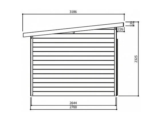 Abri jardin bois "Venezia" - 8.91 m² - 3.33 x 2.7 x 2.33 m - 28 mm