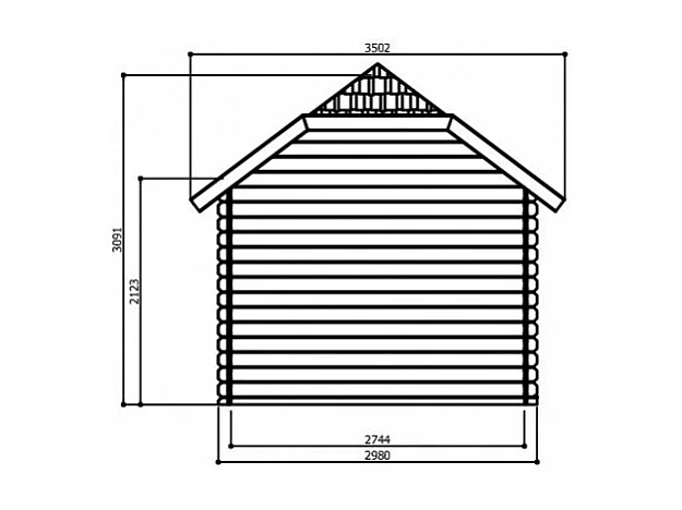 Abri jardin bois "York" - 8.88 m² - 2.98 x 2.98 x 3.64 m - 28 mm