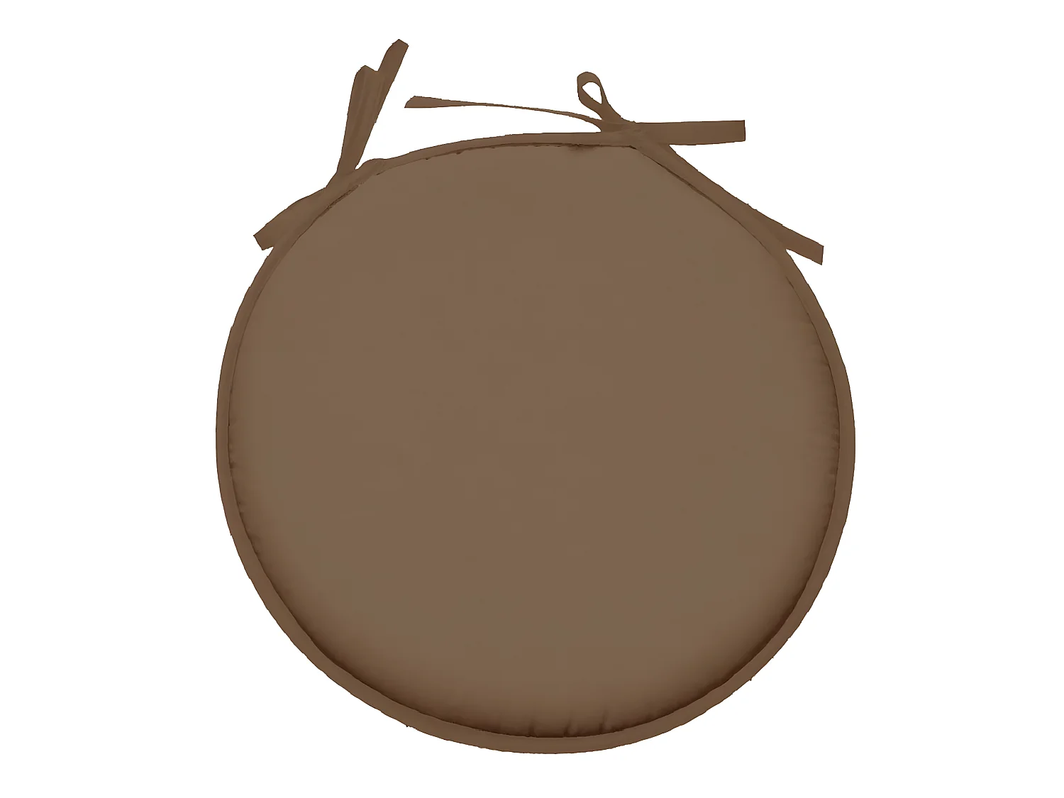 Galette de chaise ronde en polyester taupe