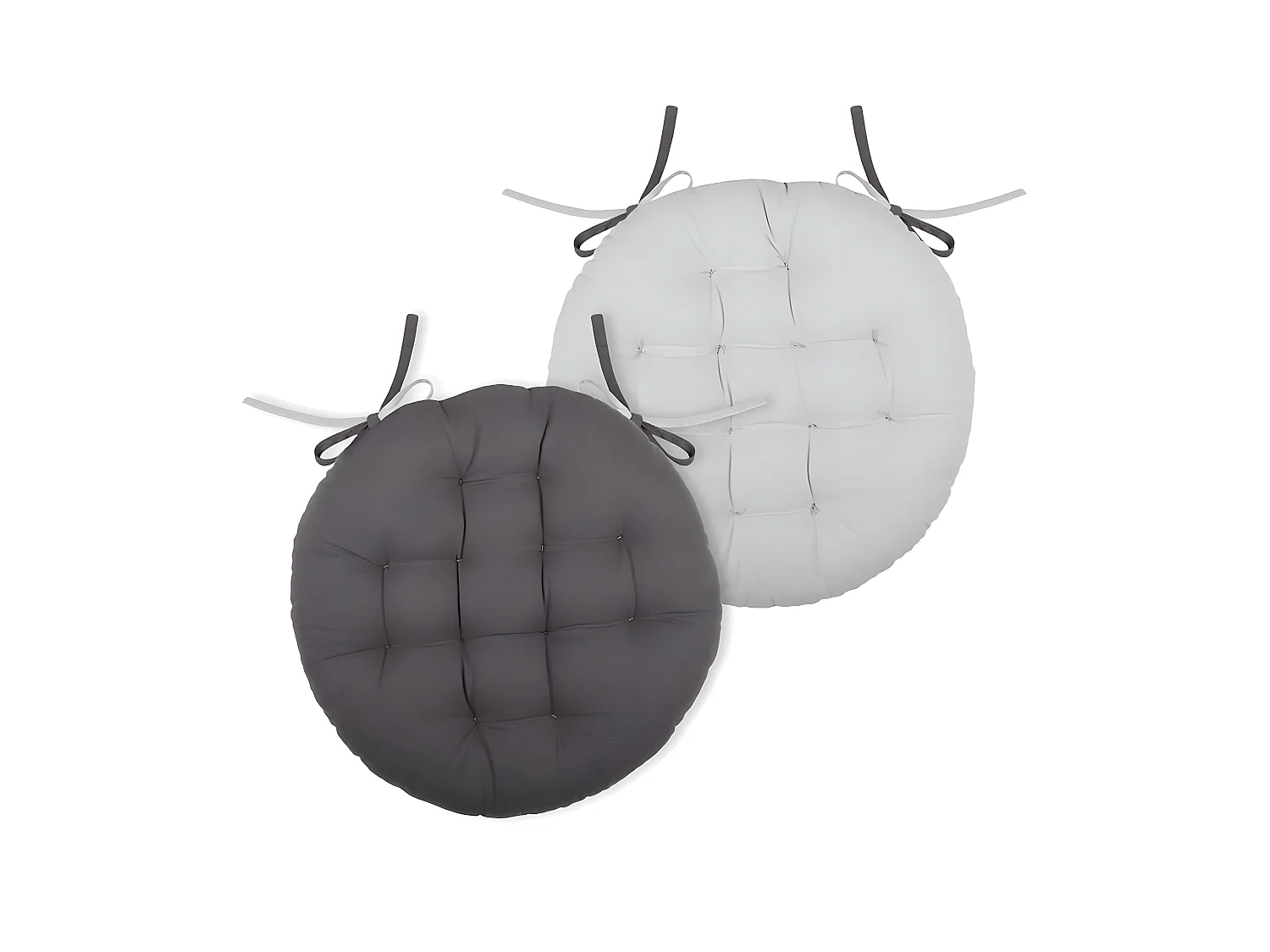 Cojín de silla redondo y bicolor Ø 38 x 38 cm