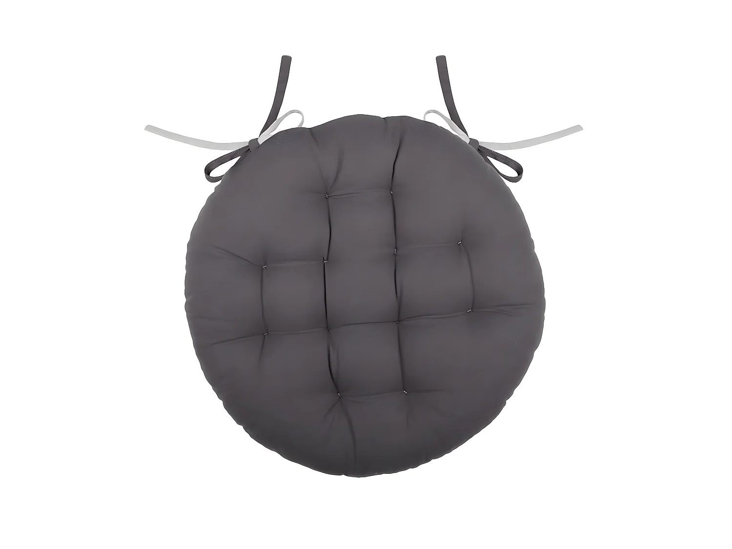 Coussin de chaise ronde réversible Gris Perle