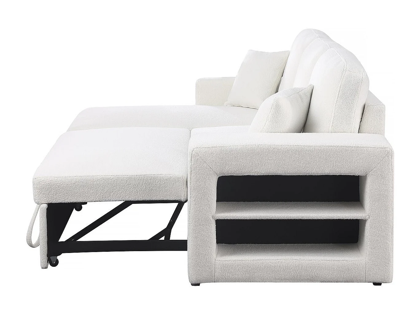 Canapé d'angle bouclettes convertible/reversible "Axel" - 3 Places - Blanc