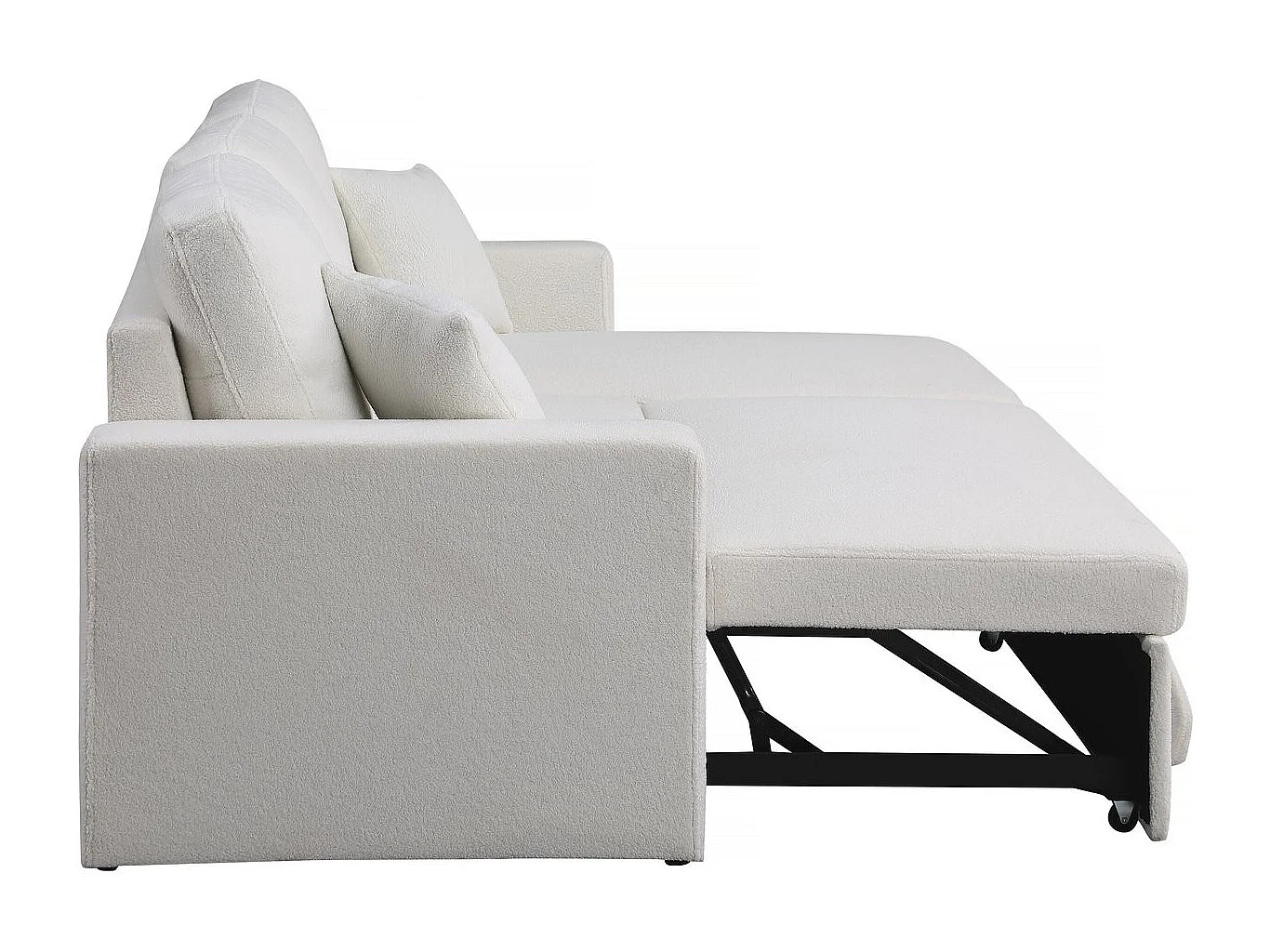 Ecksofa reversibel mit Schlaffunktion und Stauraum "Alain" - 3-Sitzer - Bouclé-Stoff -  Weiß