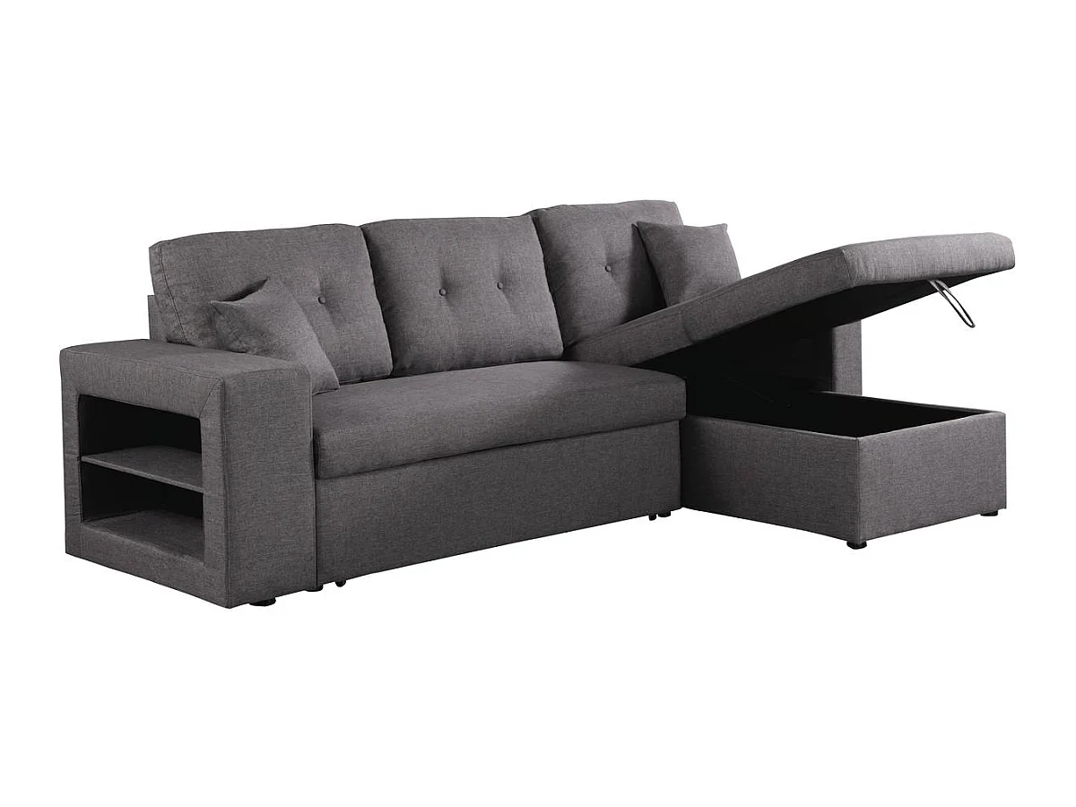 Canapé d'angle convertible/réversible "Axel" - 3 places - Gris