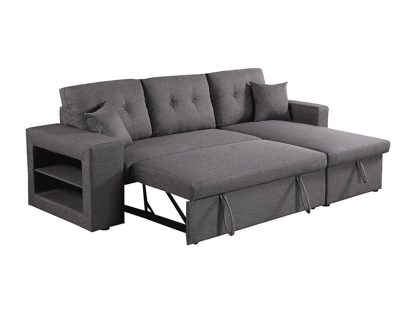 Canapé d'angle convertible/réversible "Axel" - 3 places - Gris
