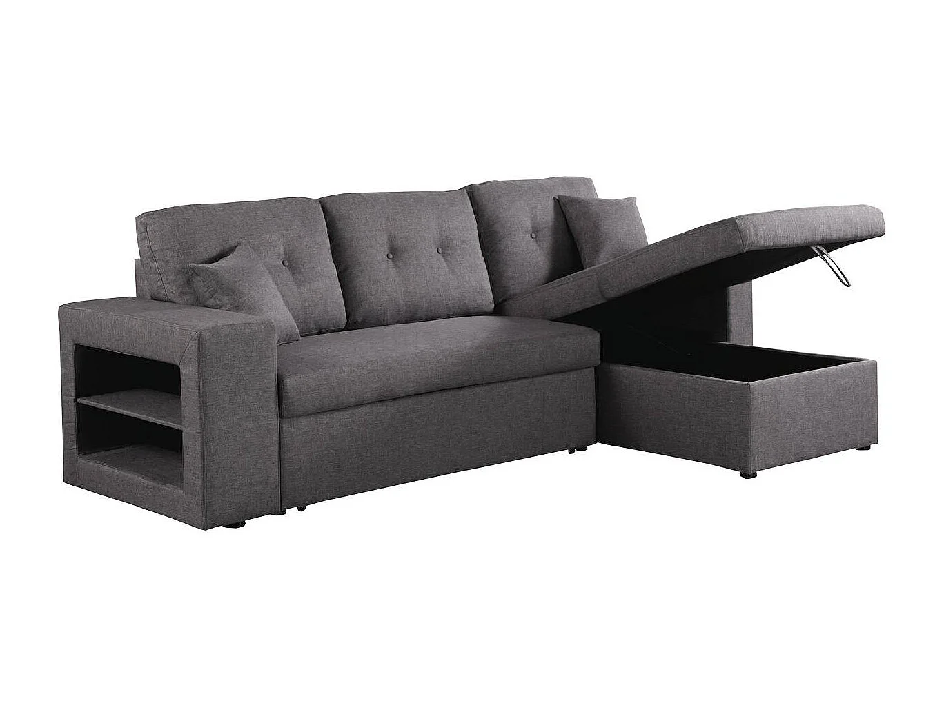 Canapé d'angle convertible/réversible "Axel" - 3 places - Gris