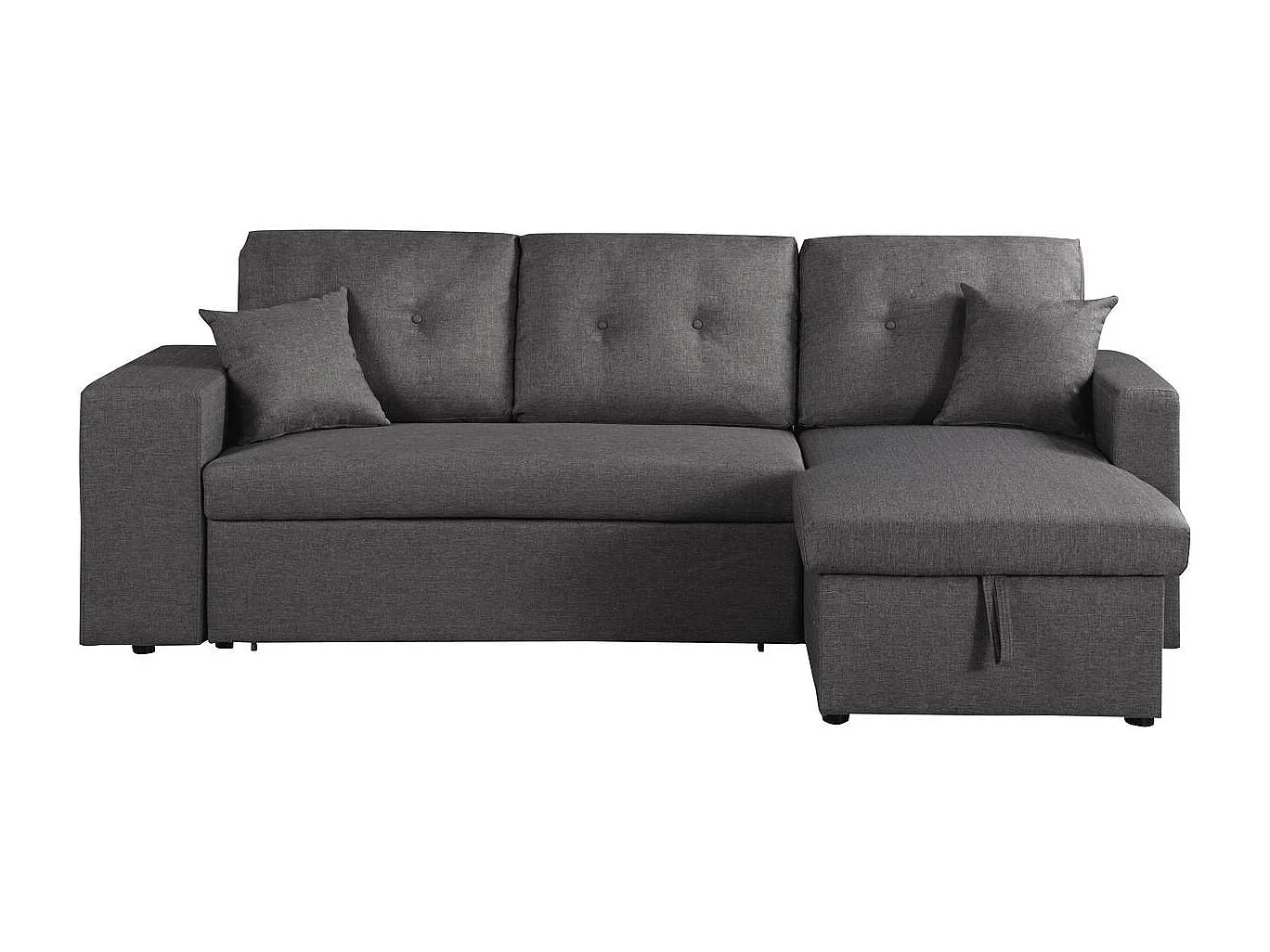 Canapé d'angle convertible/réversible "Axel" - 3 places - Gris